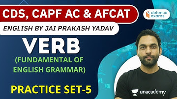 3:00 PM - UPSC CDS, CAPF AC and AFCAT | English by Jai Prakash Yadav | Verb Practice Set- 5