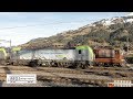 2018 01 [HD] Frutigen Station in the afternoon, BLS and Railcare Vectron, BLS Re 4/4, SBB Re 420 ...