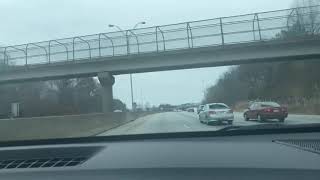 Interstate 76 Westbound and Interstate 77 Northbound in Akron, Ohio