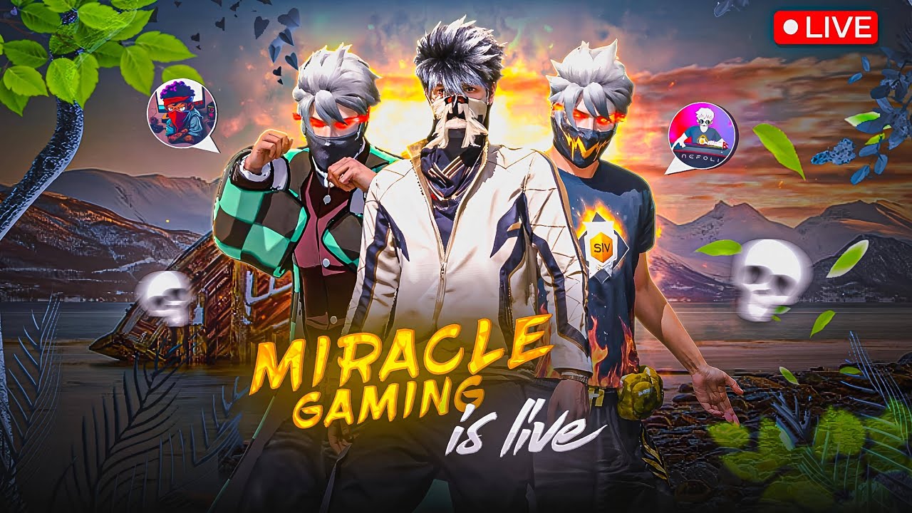 🔴MIRACLE GAMING IS LIVE ❗️Gold To Grandmaster Rank Pushing💀- Garena Free Fire 