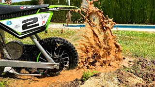 the motocross stuck in the mud