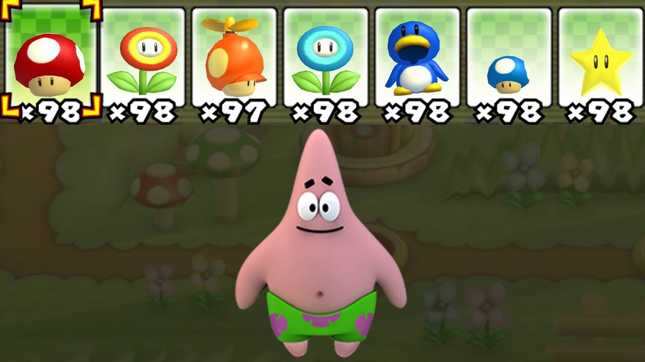 What happens when Patrick Star uses Mario's Power-Ups?