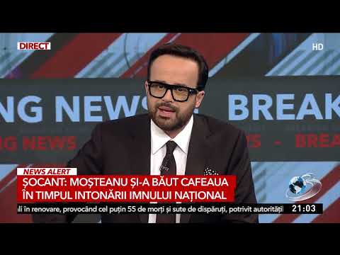 Momentul în care ministrul Apărării, Ionuţ Moşteanu, bea cafea în timp ce e intonat imnul României