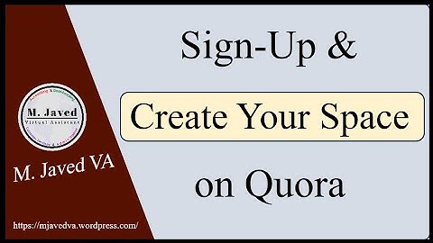 Sign up and create your space on quora