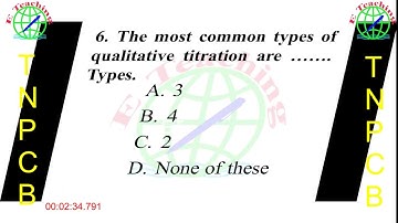 Important Questions for TNPCB Analytical methods TNPCB Environmental Scientist and AE