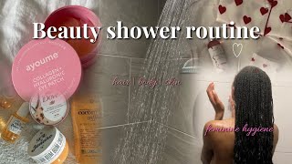 My SHOWER ROUTINE- feminine hygiene, smell good, body care, natural hair care