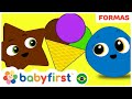 Desenhos educativos em português | Aprender Formas com Sorvete | Escola das formas |BabyFirst Brasil