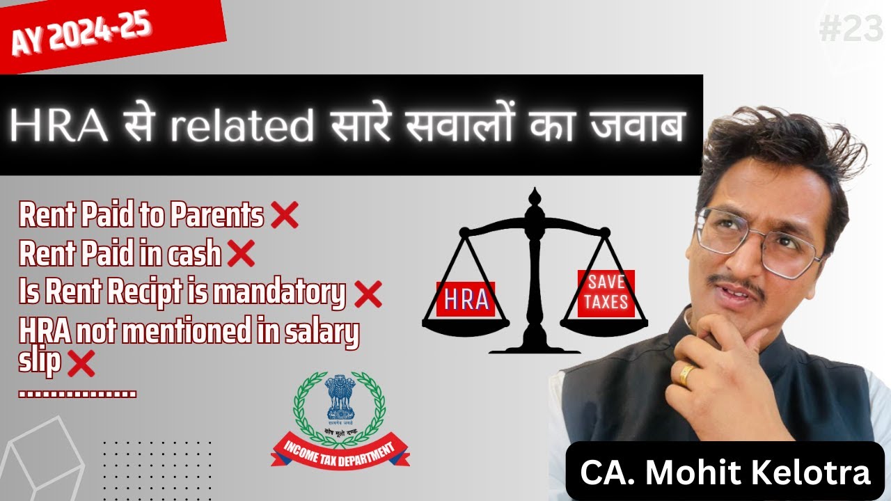 HRA calculation income tax | HRA exemption for salaried employees | CA Mohit Kelotra