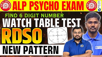 RRB ALP 2025 Psycho Test |WATCH TABLE TEST - RDSO New Pattern|Railway ALP Psycho Exam|by Shiv sir