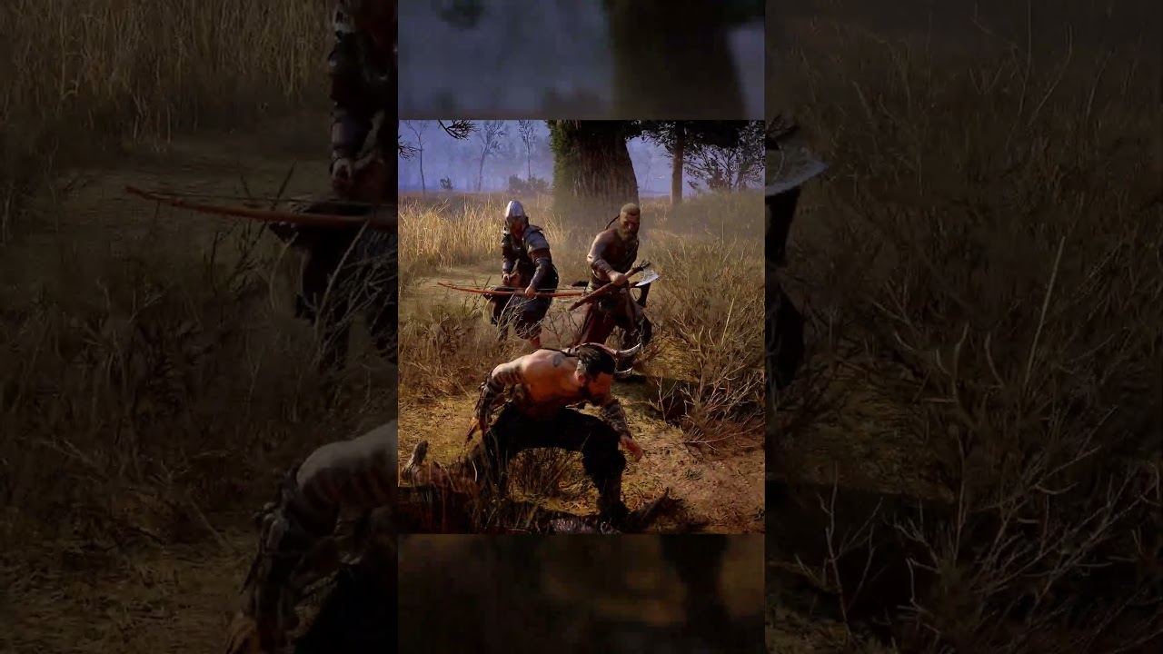 Rival Viking clan members on the road