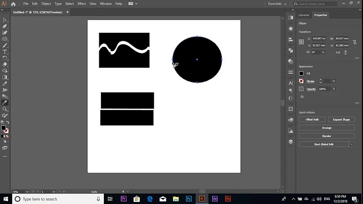how to use Knife tool in adobe illustrator cc by D...