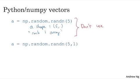 16   Python and vectorization   A note on python numpy vectors