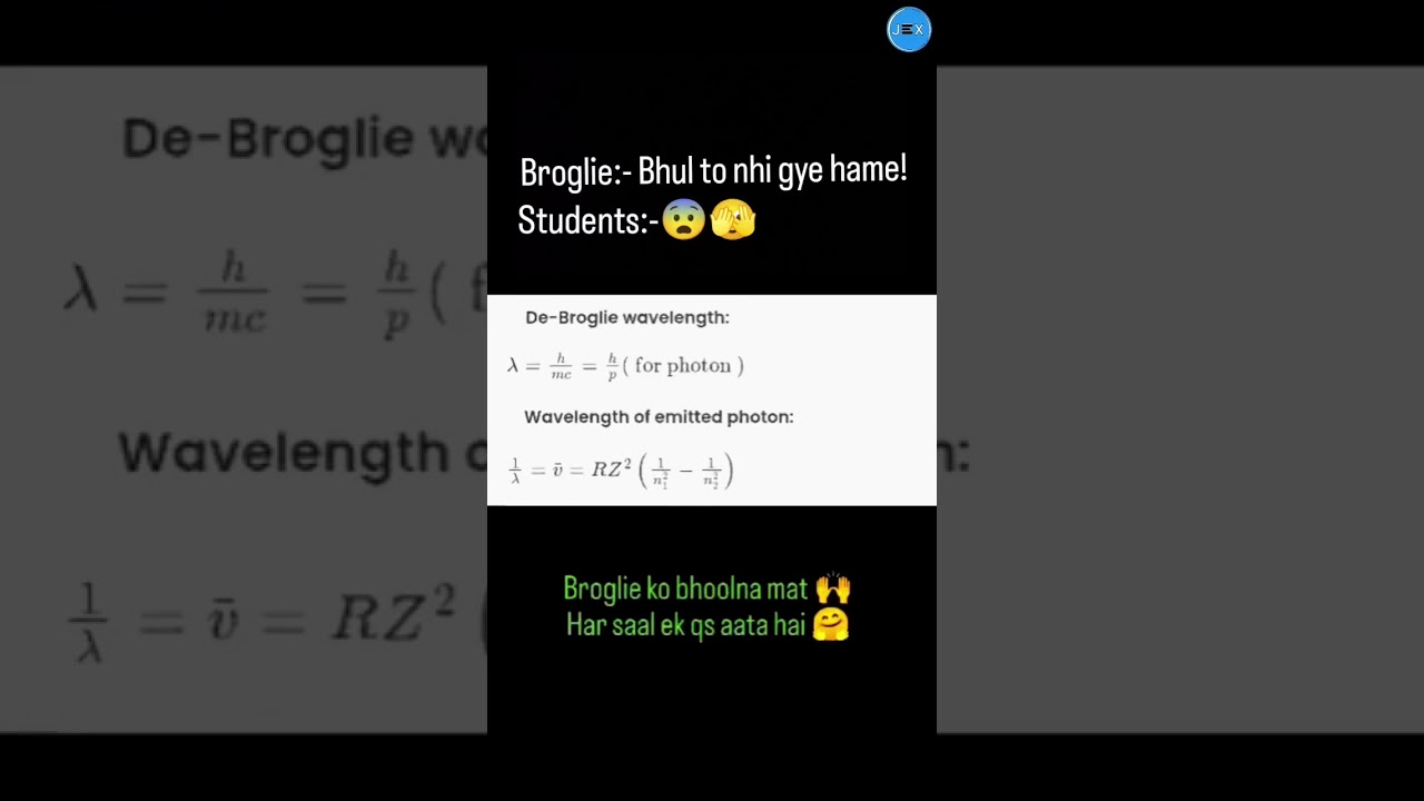 De Broglie's Key Formula for Atomic Structure🔑| JEE Mains, NEET, IAT, NEST| 