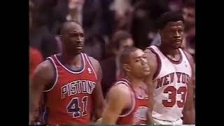 FEB 5 1996 DETROIT Pistons at Knicks patrick ewing vs Grant Hill