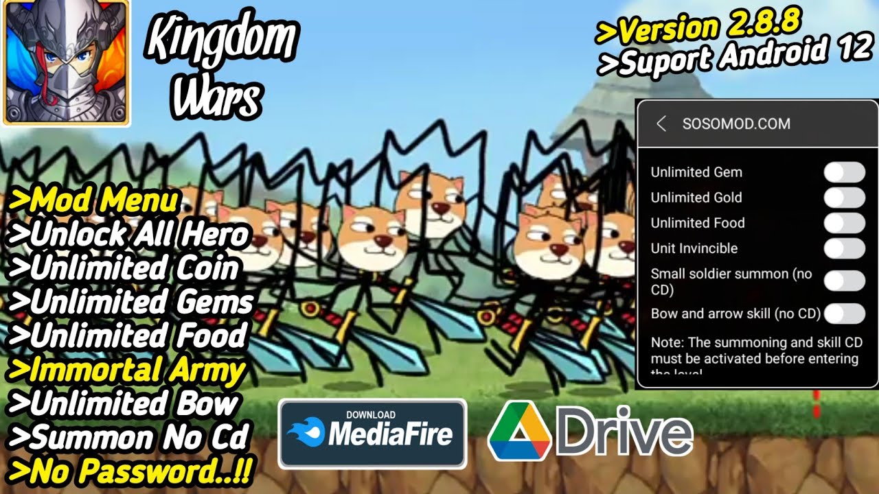 Kingdom Wars MOD APK 2.8.8 (Menu, Unlimited money/HP/Food/No Cd) YouTube