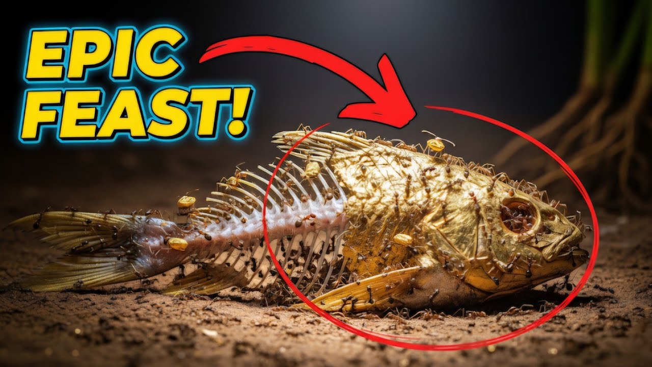 Golden Fish Devoured by Ants (Timelapse) - YouTube