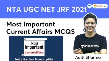 Most Important Current Affairs MCQS | NTA UGC NET JRF 2021 | Aditi Sharma