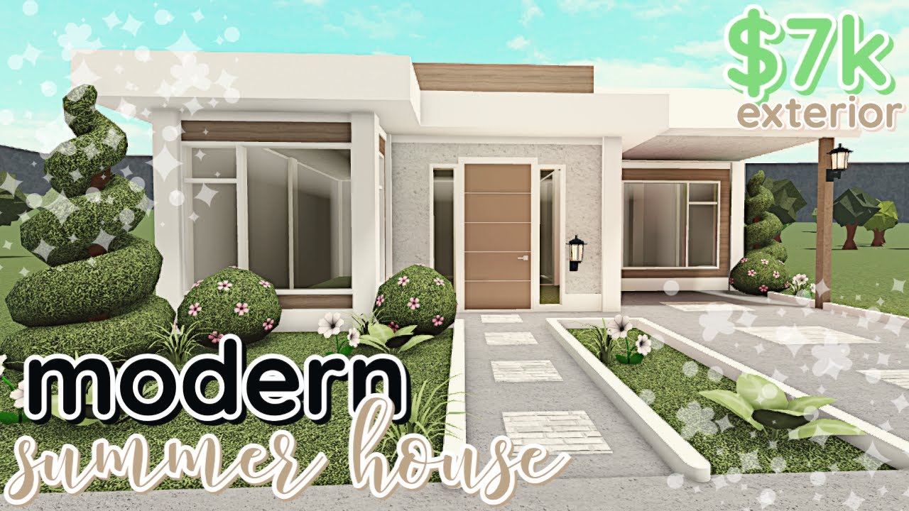 7k Modern Summer Bloxburg *NO GAME PASS* House Build *WITH VOICE* - YouTube