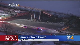 Platteville Train Derailment: Semi Crashes On Highway 85, Road Closed