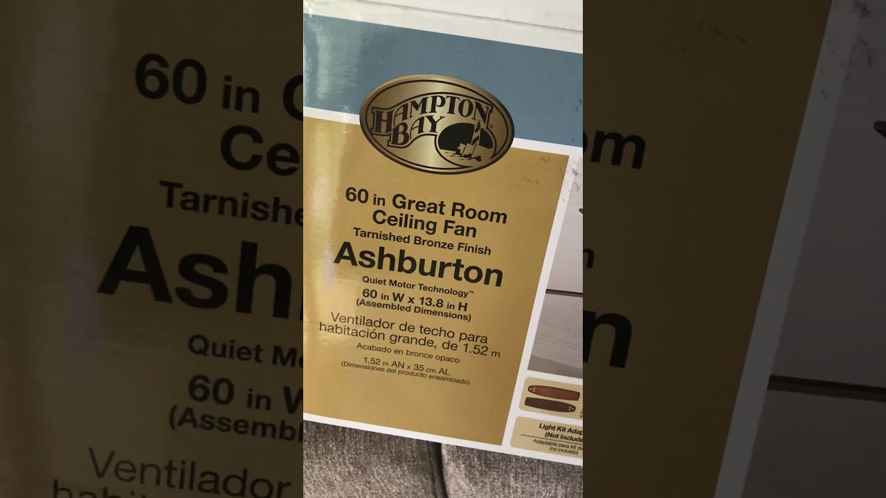60” Hampton Bay Ashburton Fan Light Kit 