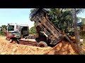 Hyundai Dump Truck Stuck in Deep Mud & Recovery | 불도저 적재 트럭 | Bulldozer Loading Truck | รถดั๊มพ์