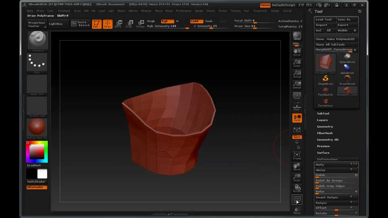 How to extend a shape in zbrush