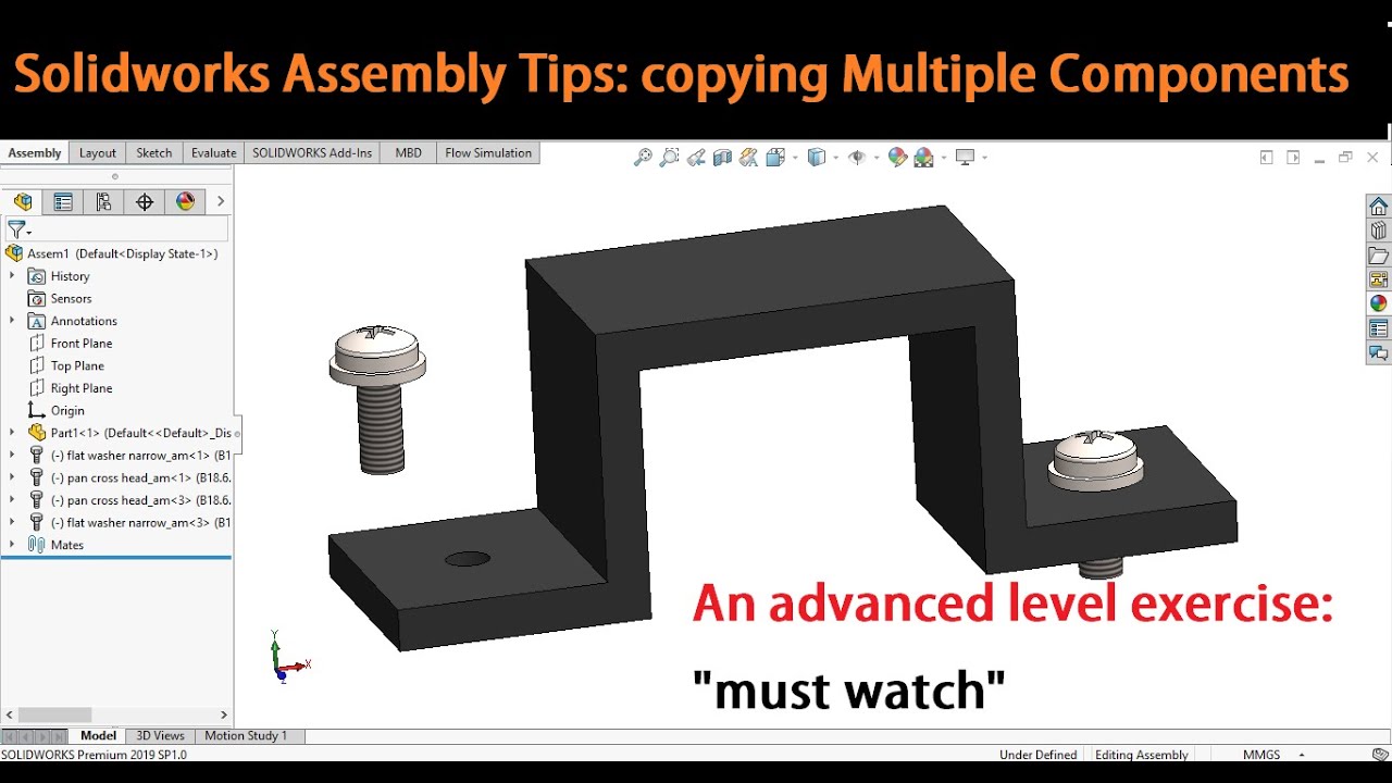 Solidworks Assembly Tutorial | Copying Multiple Components In Assembly Mode