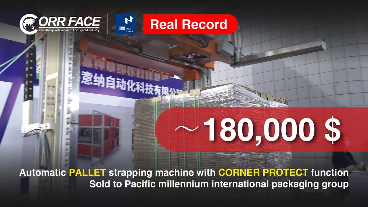 $ 180,000：Automatic Pallet strapping machine with corner protect function