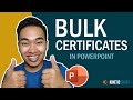 STEP BY STEP TUTORIAL TO CREATE BULK CERTIFICATES IN POWERPOINT  NO ADVANCED SKILL REQUIRED