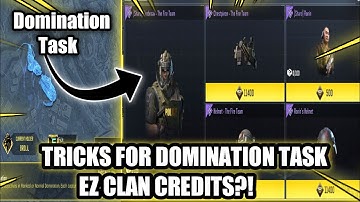 Ez Clan Credit ! Tricks For Domination TASK in Clan War new series - Call Of Duty Mobile
