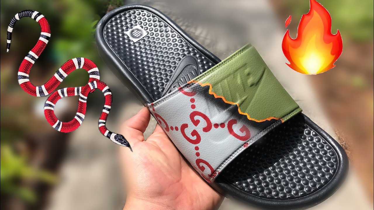 custom gucci slides