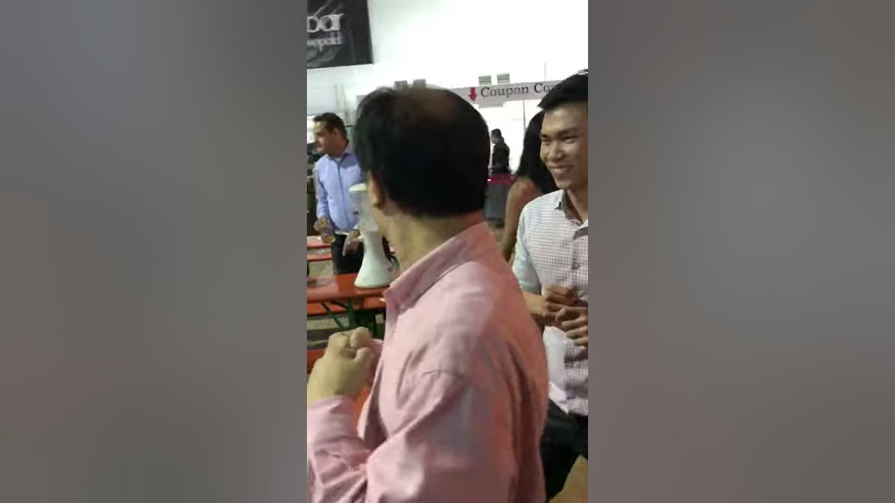 Uncle Lao Lim doing the chicken dance at the Oktoberfest 2018