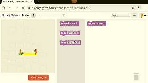 Blockly games stage maze level 1-solution