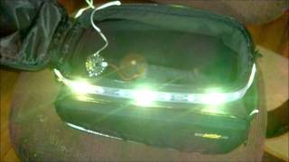 High Visibility Bicycle Bag using an Adafruit Flora, NeoPixels and LSM303 Compass Sensor