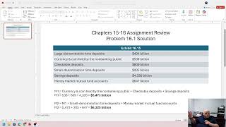 Chapters 15-16 Assignment Review - Problem 16.1 Solution