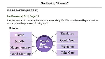 Solved BRAINSTORMING and ICE BREAKERS /complete exercise of:-  1.2 On Saying "Please" class 12