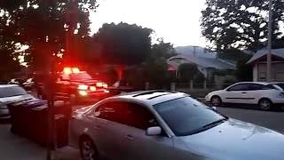 Fire dangerously close to house in Monrovia California