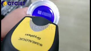 How to Mark QR Code on Coated Metal Can by CYCJET High speed Laser Marking Machine Fly Laser Printer