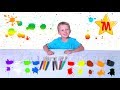 Matching Cups With Paint and Brushes Fun Game For Kids