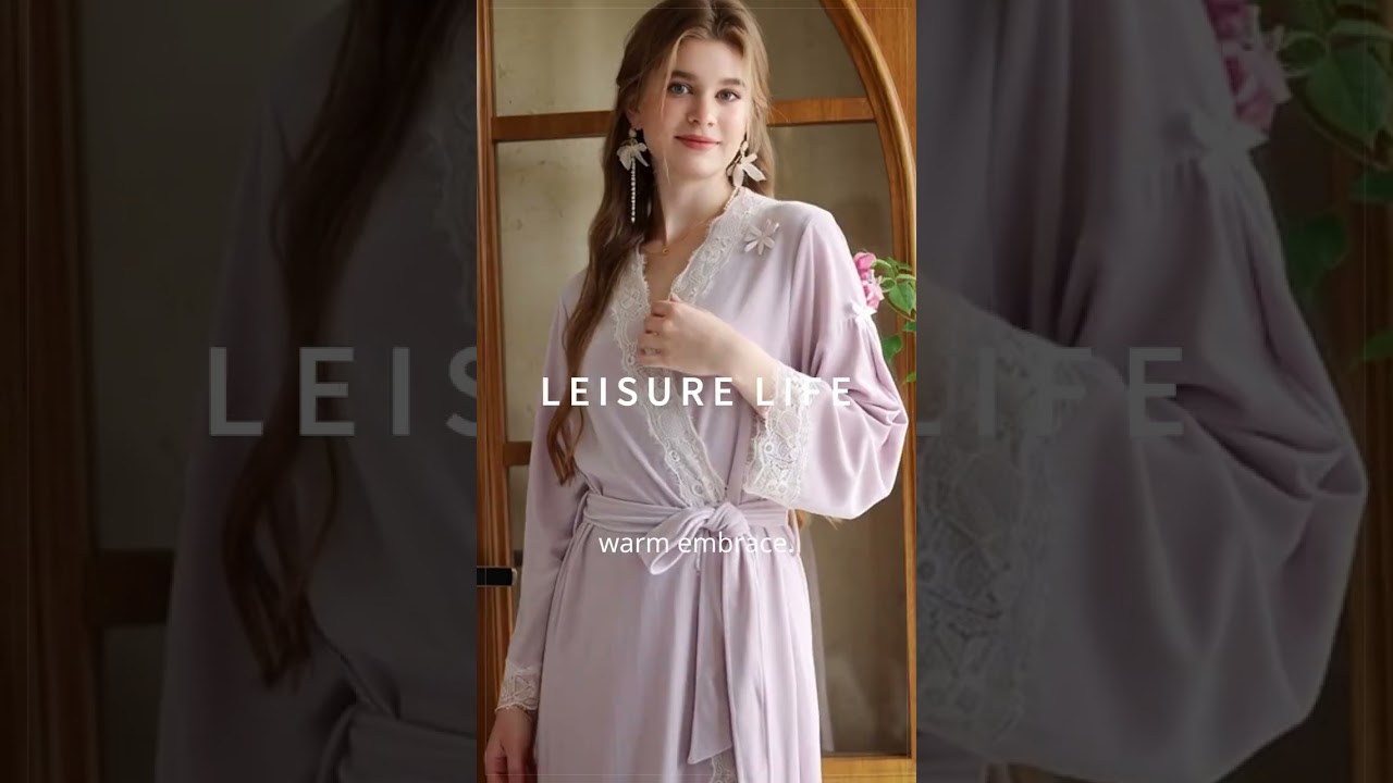 Комплект из кружевного бархата с нагрудником и халатом💖Элегантная 