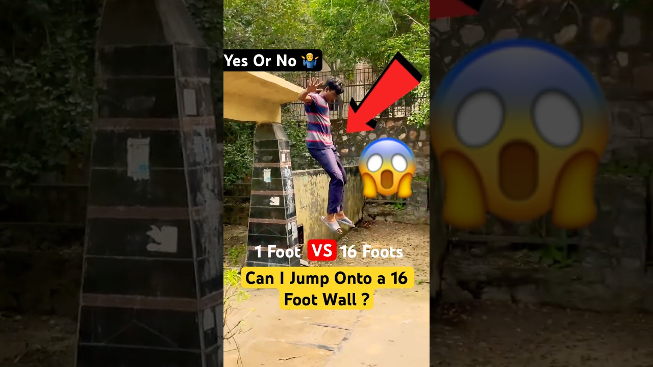 1 Foot vs 16 Foots 😨 | Can I Jump Onto a 16 Foot Wall ? 