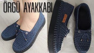 Laci̇vert Örgü Ayakkabi Çok Şik Oldu Mesh Shoes Knitting Crochet Model Ayşe Varol