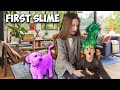 😬 TEENAGER and TODDLER make EXTREMELY MESSY SLIME 😵