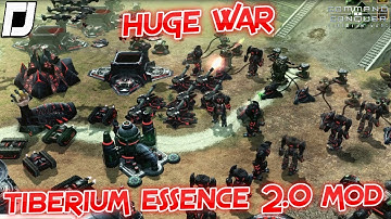 Huge War , Tiberium Essence 2.0 MOD , C&C 3 : Tiberium Wars , 2v2 Vs Brutal Ai , Gameplay , 2019