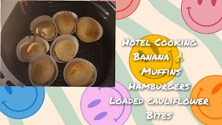 *NEW* Hotel Cooking//Banana Nut Muffins In The Air Fryer//AIR FRYER COOKING