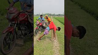 The motorcycle spun