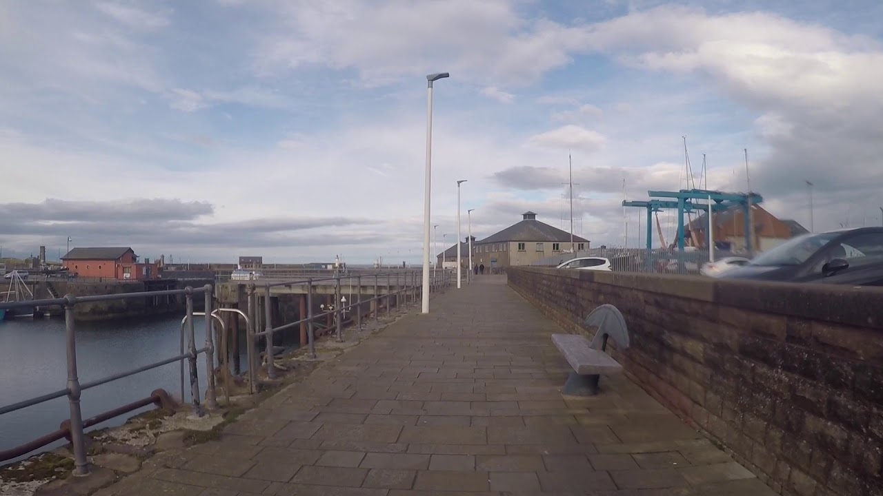 Whitehaven Harbour - A walk from the shoal of fish statue to the lighthouse