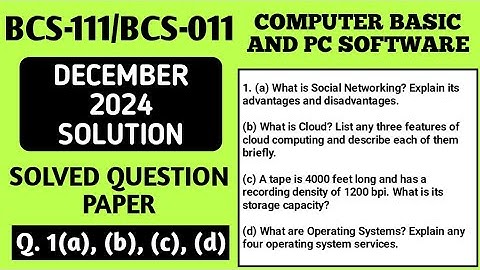 P1- 1(a), (b), (c), (d) | BCS111 Dec 2024 Solution | BCS111 Solved Question Paper | Bcs111 Important