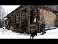 The simple life of a grandfather in the mountains far from civilization a house without light