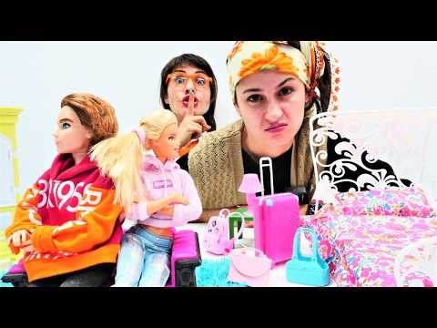 Komik Video! Barbie, Ken ile Ümit'in otelinde kavga ediyor! Ayşe ve Ümit ile eğlenceli oyunlar